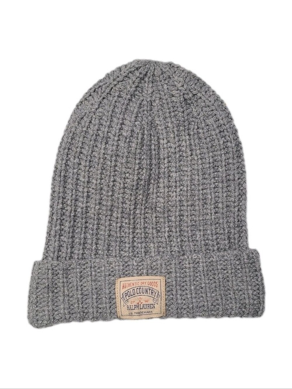 Polo Ralph Lauren Country Beanie Hat Grey Wool Blend One Size